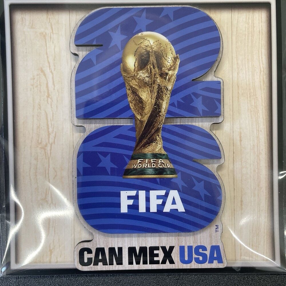 Official FIFA World Cup 2026 Magnet Laser Cut 2-Layered Icon CAN MEX USA New
